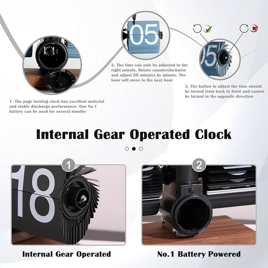 Amazon.com: VBESTLIFE Retro Digital Flip Down Clock, Battery